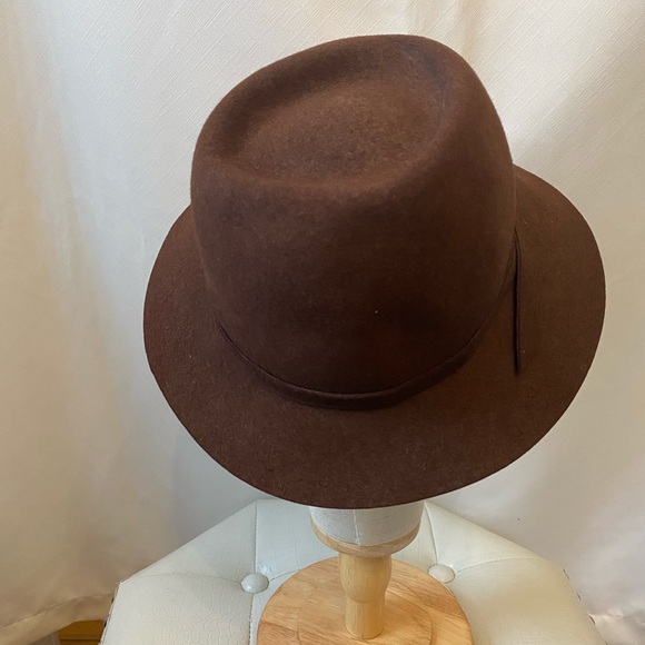 Women's Brown Wool Felt Cloche Hat Vintage Flapper Menswear Inspired - Picture 4 of 8